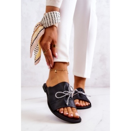 Bőr női papucs Nicole 2659/001 fekete 1