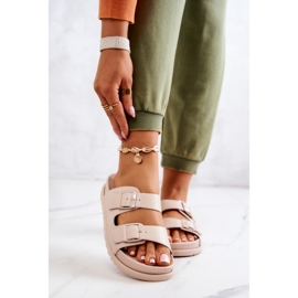 S.Barski Gumi papucs csattal Bézs Corina 2