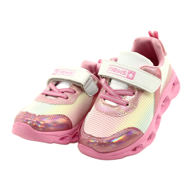ADI sportcipő LED-es izzó tépőzáras News 22DZ32-4837 Rózsaszín / Fehér 2