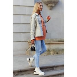 S.Barski Női tornacipő, csizma, világos bézs Larina 2