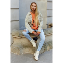 S.Barski Női tornacipő, csizma, világos bézs Larina 1