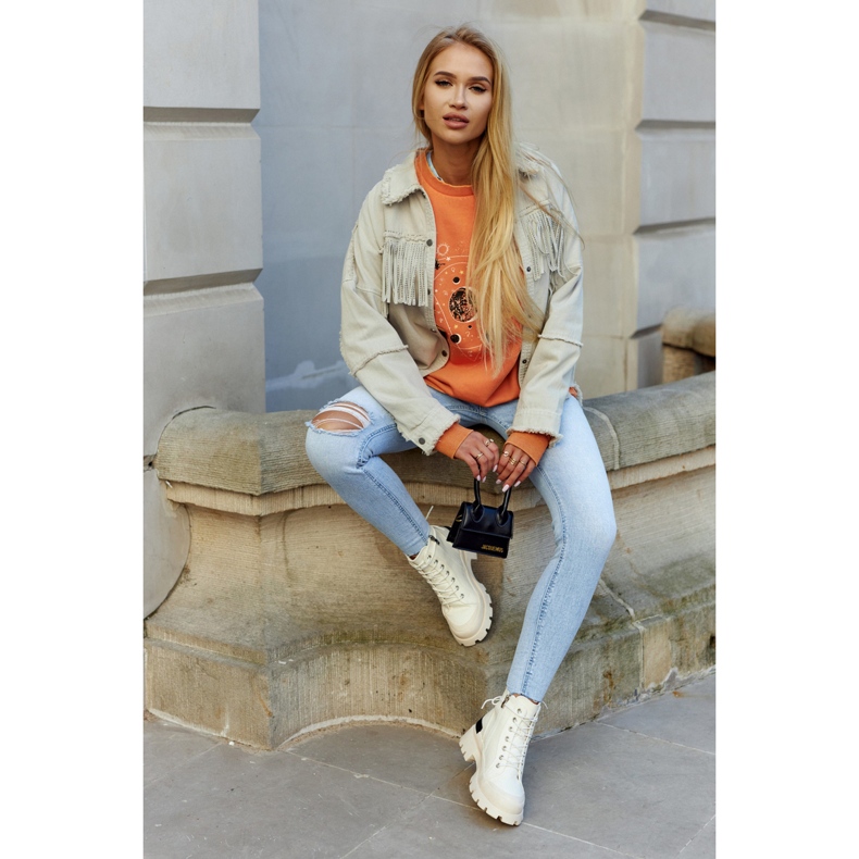 S.Barski Női tornacipő, csizma, világos bézs Larina 1