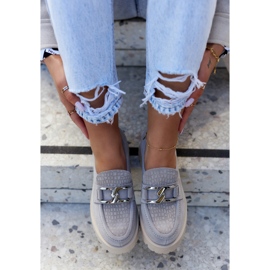 La.Fi Divatos Velúr Loafers Világosszürke Rayhan 1