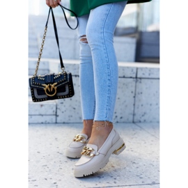 PA2 Női naplopók Bőr cipők Bézs Mollie 1