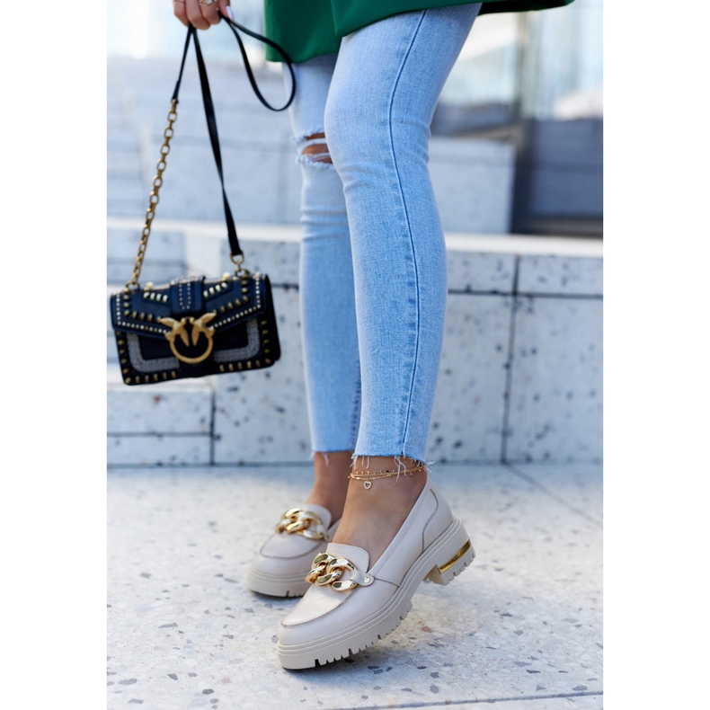 PA2 Női naplopók Bőr cipők Bézs Mollie 1