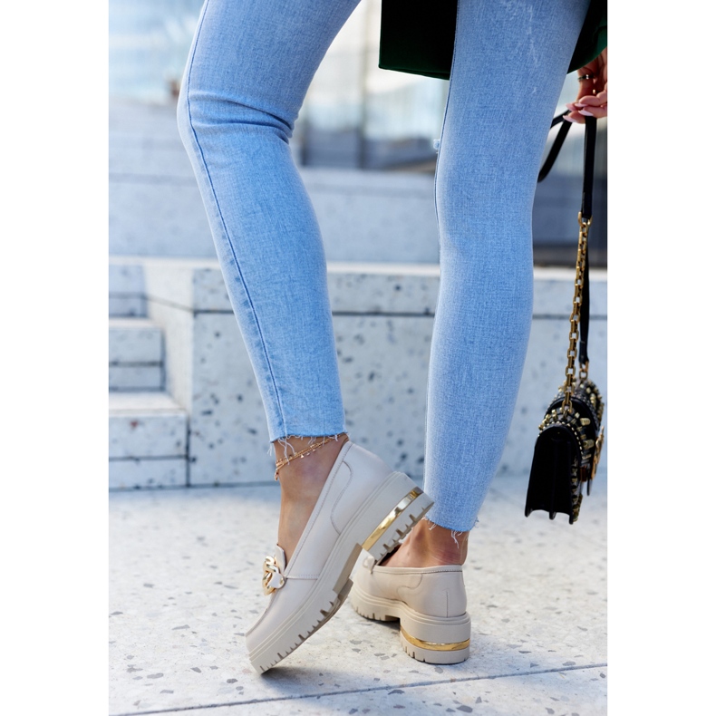 PA2 Női naplopók Bőr cipők Bézs Mollie 2