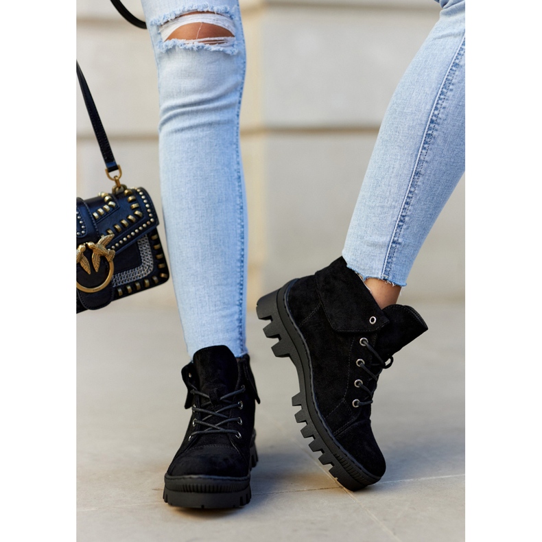 S.Barski Velúr csizma kötve, fekete dalles 2