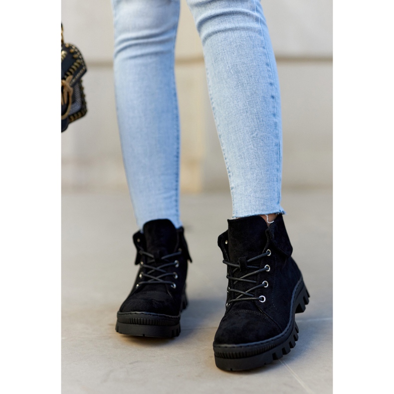 S.Barski Velúr csizma kötve, fekete dalles 1