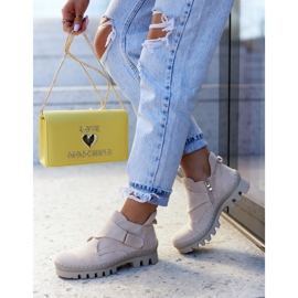 S.Barski Remgate Velúr csizma világos bézs cipzárral 1