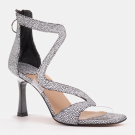 Marco Shoes Elegáns Ava szandál fehér fekete 1