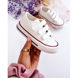 Gyermek bőr tornacipő Cipők tépőzárral, fehér Fosterrel 1 Gyermek bőr tornacipő Cipők tépőzárral, fehér Fosterrel 1