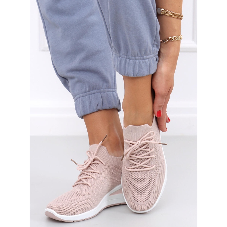 Zoknis ékcipő Binita Pink rózsaszín 1