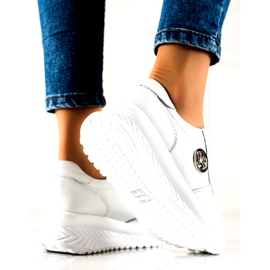 Női sportcipő megkötve Filippo DP3547 / 22 WH Fehér ezüst 3