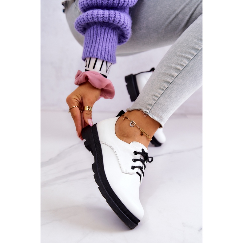 S.Barski Női klasszikus Brogues Oxford White Colton fehér 1