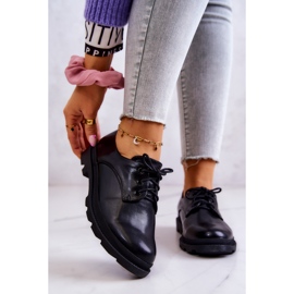 S.Barski Női klasszikus oxfordi cipők, fekete Colton 1