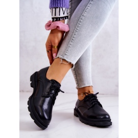 S.Barski Női klasszikus oxfordi cipők, fekete Colton 2