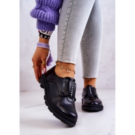 S.Barski Női bőr bebújós cipő Fekete Kirstee 1