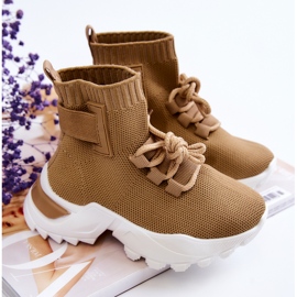 FR1 Gyermek sportcipő magas zokni bézs Nickie 1