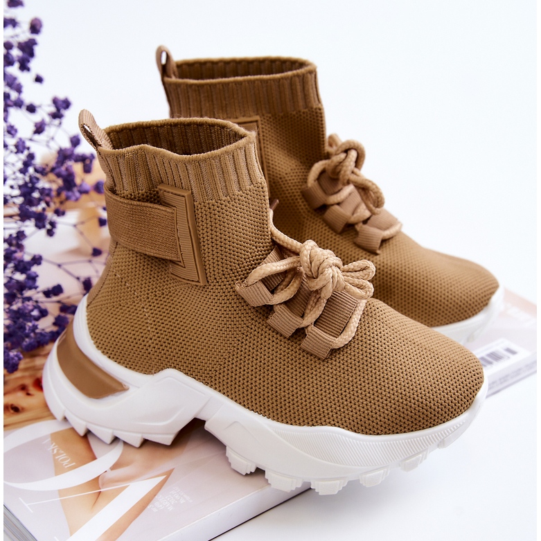 FR1 Gyermek sportcipő magas zokni bézs Nickie 1