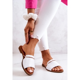 Lewski Shoes Bőr papucs Lewski Cipő 3047 Fehér 2