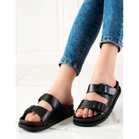 S. BARSKI Kényelmes fekete papucs S.BARSKI 2