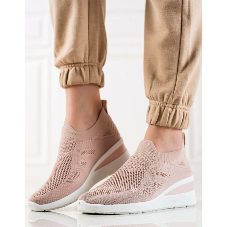 TRENDI Wedge Slip-On Cipők rózsaszín 1