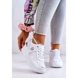 S.Barski Női sport bőrcipő tornacipő fehér Lissa 1