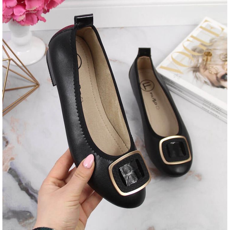 Bőr balerinák Filippo W PAW334A fekete 1