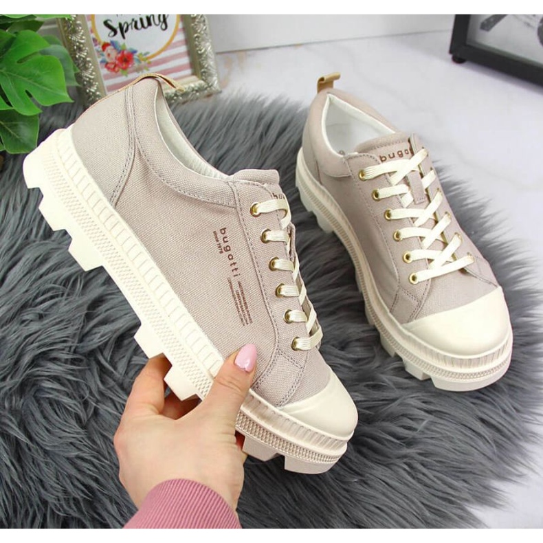 Bugatti W INT1721 bézs tornacipő a platformon 1