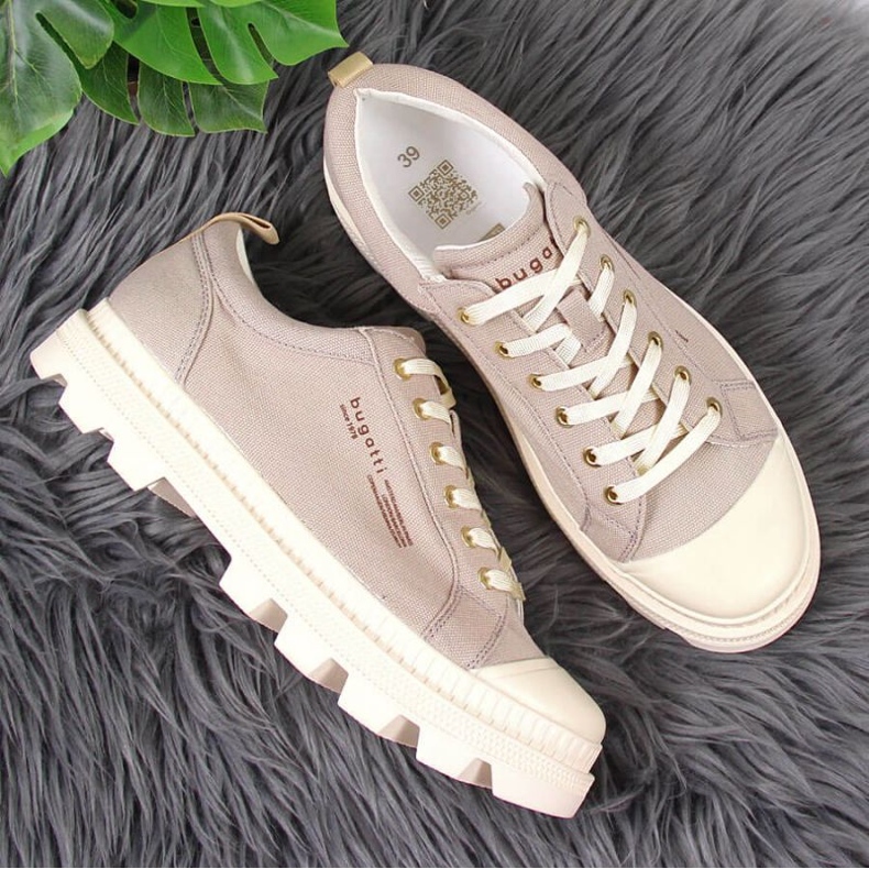 Bugatti W INT1721 bézs tornacipő a platformon 2