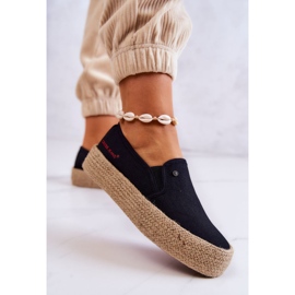 Női espadrillák az emelvényen Cross Jeans JJ2R4015C fekete 2