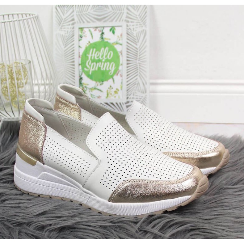 Bőr áttört tornacipő Filippo W PAW333B fehér 2