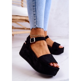 FW1 Velúr szandál a Fekete Stamford Platformon 2