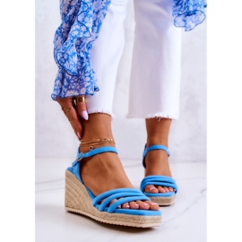 FJ1 Louisiana kék velúr ékszandál 1