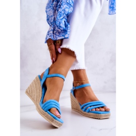 FJ1 Louisiana kék velúr ékszandál 2