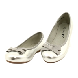 Miss Lányok fémes balerinái ezüst íjjal 5