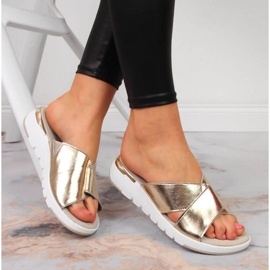 Lakkozott bőr papucs S. Barski W OLI159B arany aranysárga 2