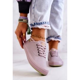 Világos női tornacipő Big Star JJ274264 szürke rózsaszín 1