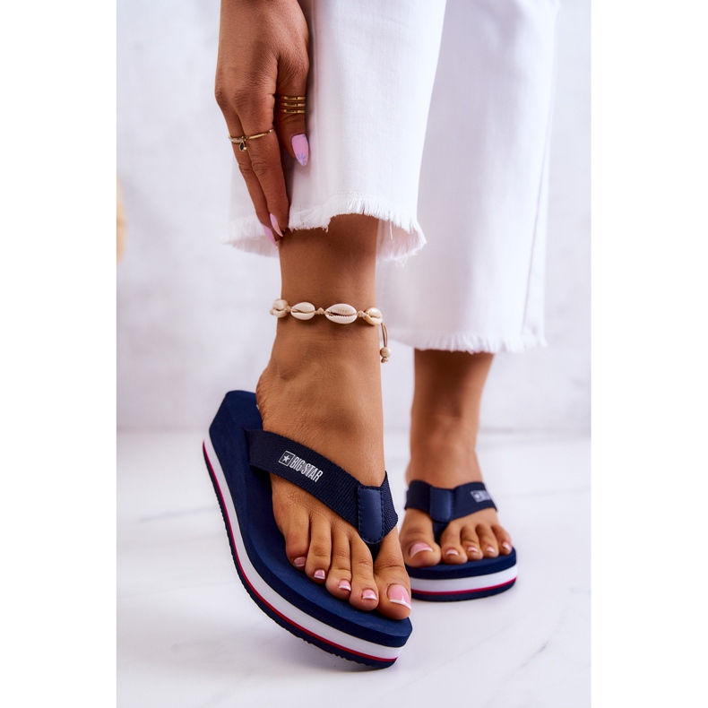 Női papucs az éken Big Star JJ274A331 Sötétkék 1