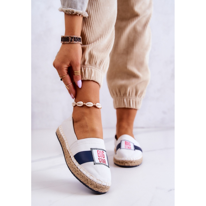 Női Slip-On Espadrilles Big Star JJ274964 fehér és sötétkék 1