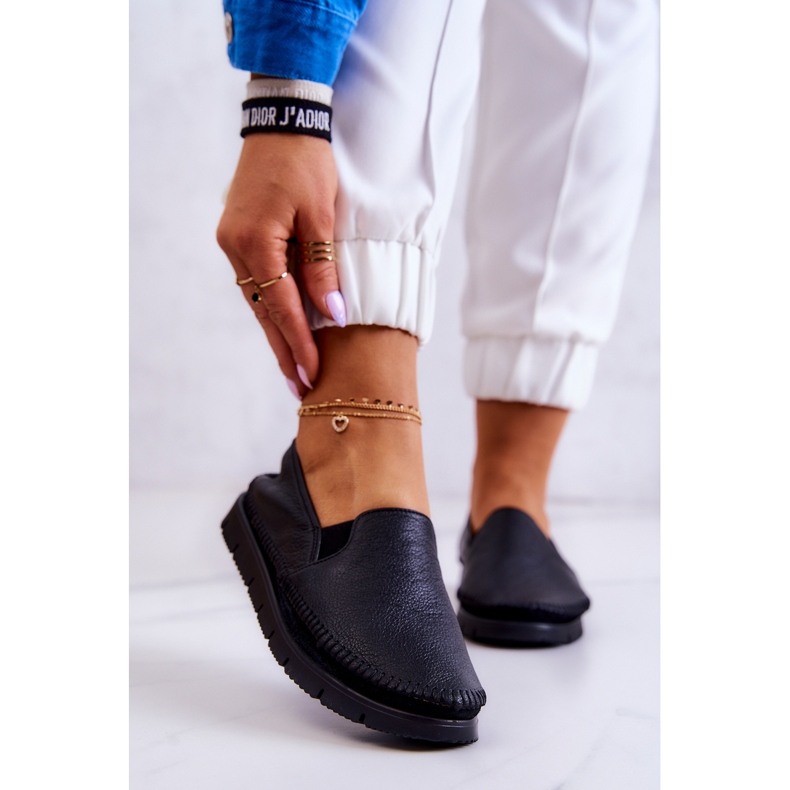 Női bőr bebújós cipő Maciejka 03512-01 Fekete 1