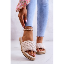 Bőr fonott papucs Big Star JJ274922 Bézs 1 Bőr fonott papucs Big Star JJ274922 Bézs 1