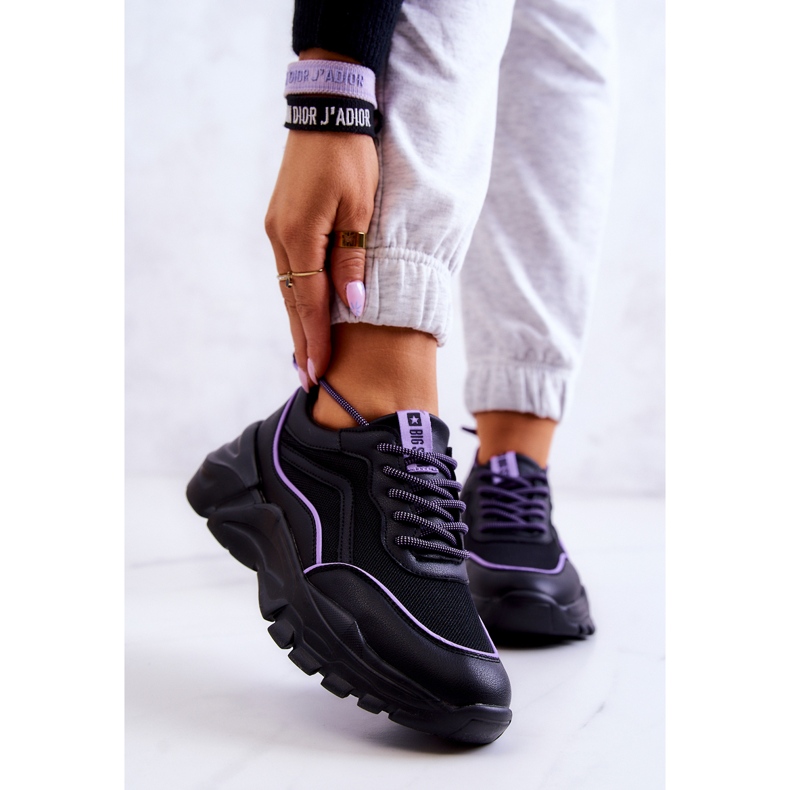 Memory Foam Big Star JJ274786 fekete sportcipő ibolya 1