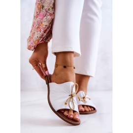 Bőr női papucs Nicole 2659/003 fehér 1