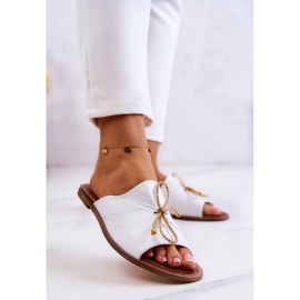 Bőr női papucs Nicole 2659/003 fehér 2