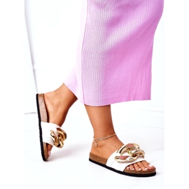 S.Barski Papucs egy parafán lánccal S. Barski SB002 Fehér 3