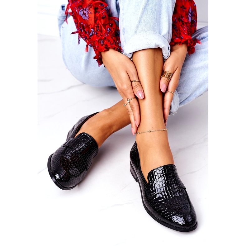 Lakkozott mokaszinok Vinceza 21-10674 Fekete 4