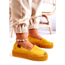 Inna Lesley Yellow Suede Slip On Espadrilles sárga 3