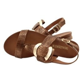 M.Daszyński Złote Kołko Daszyński MR1958-10 szandál, barna metálozás 4