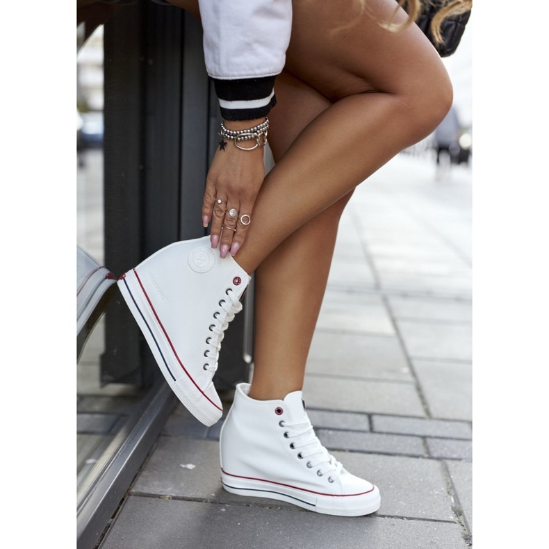 Bőr cipők Wedge Cross Jeans II2R4024 Fehér 2